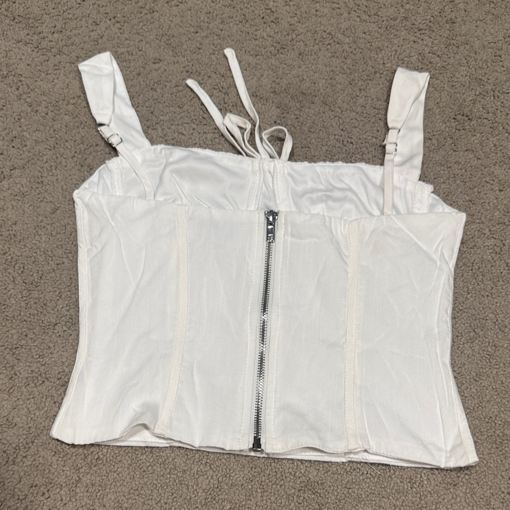 White Women's Crop Top - Picture 2 of 3
